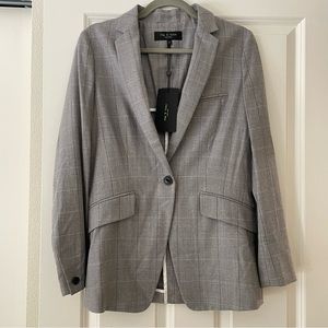 NWT Rag & Bone “Andre” Gray Checked Blazer, Size 2